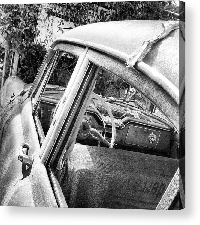 Oldtimer Acrylic Print featuring the photograph Old Car Wreck #oldtimer #wreck by Malte Bauer