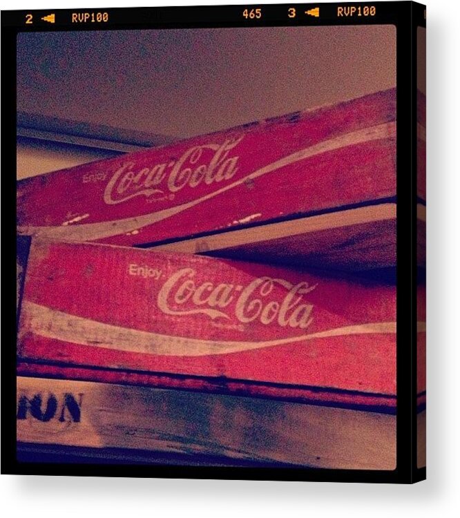 Box Acrylic Print featuring the photograph Old Coca Cola Boxes #cool #cocacola by Myrtali Petrocheilou