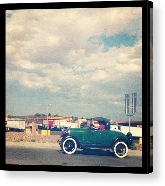 Scenery Acrylic Print featuring the photograph #old #oldie #truck #saw #highway by Andres Correa