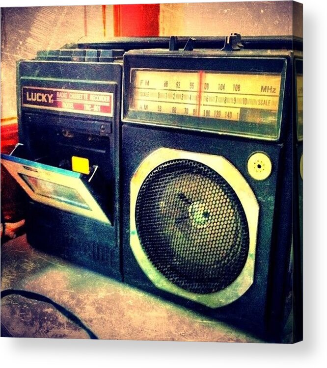 Jj_challenge Acrylic Print featuring the photograph #oldschool #radio #music #village by Stacy Stylianou