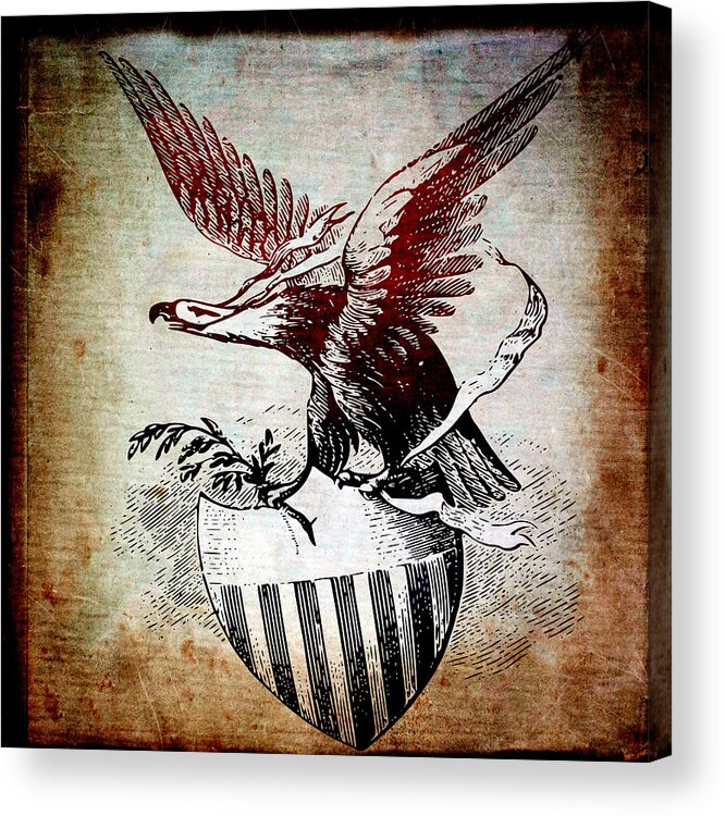 United Acrylic Print featuring the mixed media On Eagles Wings by Angelina Tamez
