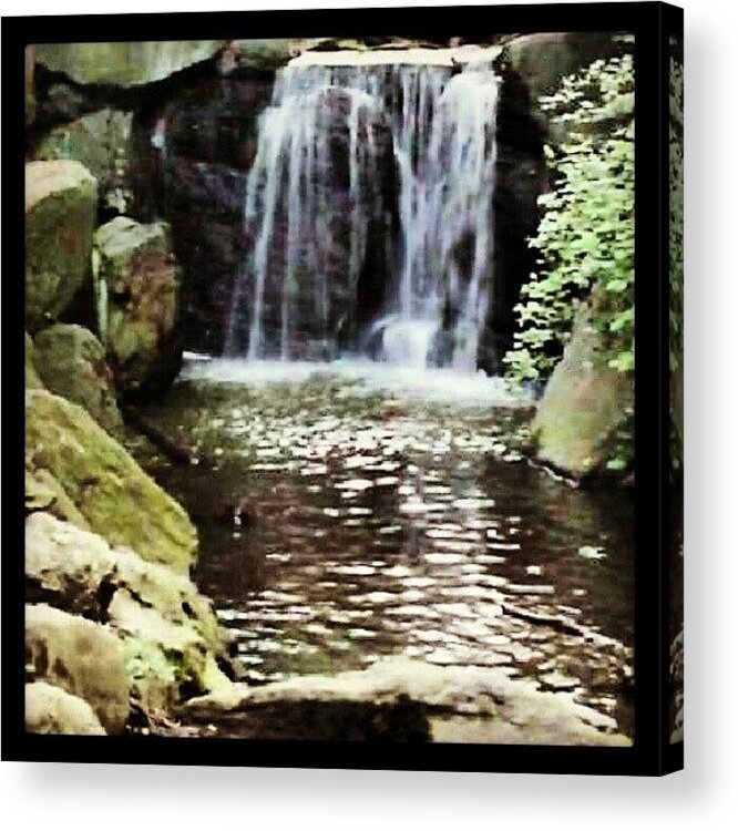Nyc Acrylic Print featuring the photograph One Of The Few Waterfalls In New York by Christopher M Moll