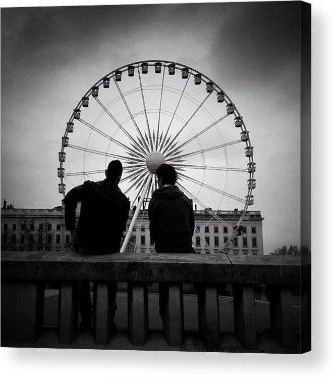 Igersams Acrylic Print featuring the photograph Only Lyon. #lyon #people #noir by Robbert Ter Weijden