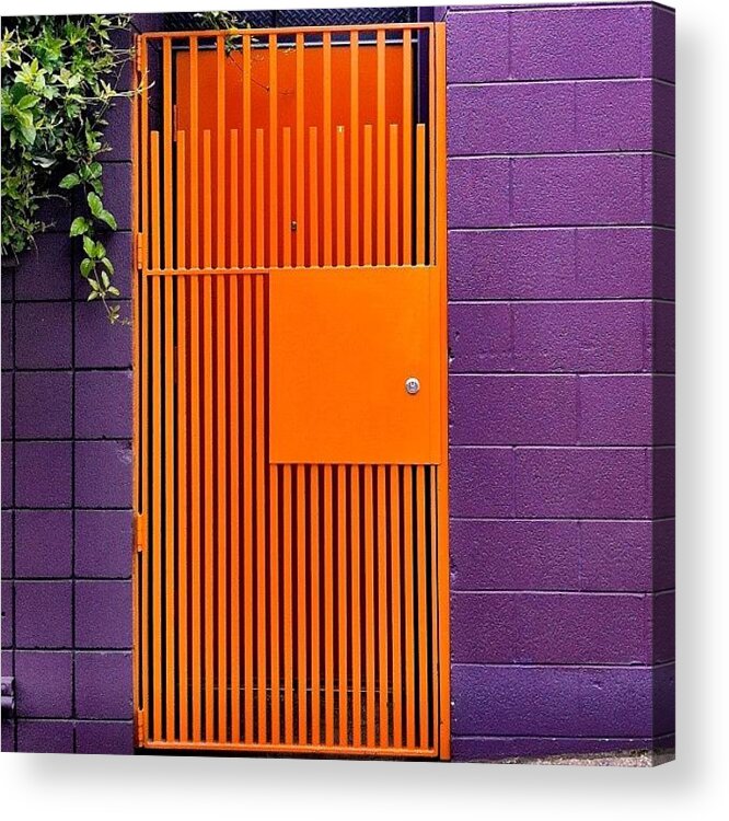 Theworldneedsmoreorange Acrylic Print featuring the photograph Orange Gate by Julie Gebhardt