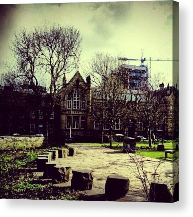 Buildings Acrylic Print featuring the photograph #oxfordroad #manchester #trees by Abdelrahman Alawwad