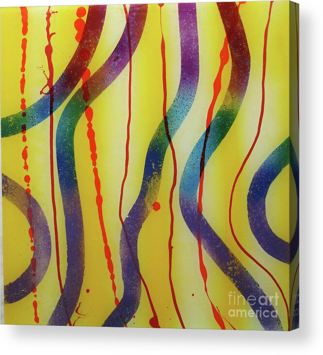 Party Acrylic Print featuring the painting PARTY - Swirls 2 by Mordecai Colodner