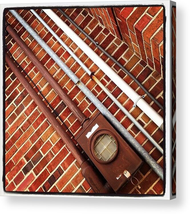 Urban Acrylic Print featuring the photograph #pipes #brick #industrial #ikon by IKON Pennie