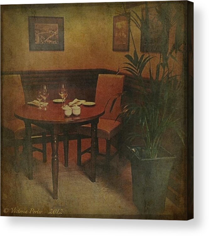 Interior Acrylic Print featuring the photograph Quiet Nook in Hotel Dining Room by Victoria Porter