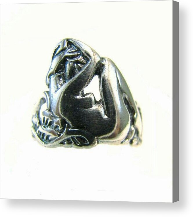 Sterling Acrylic Print featuring the photograph Reclining #nude #sterling #ring - Part by Sacred Urban
