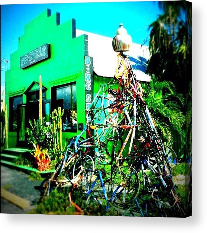 Key West Acrylic Print featuring the photograph ReCycle Bicycle by Casey Fessler