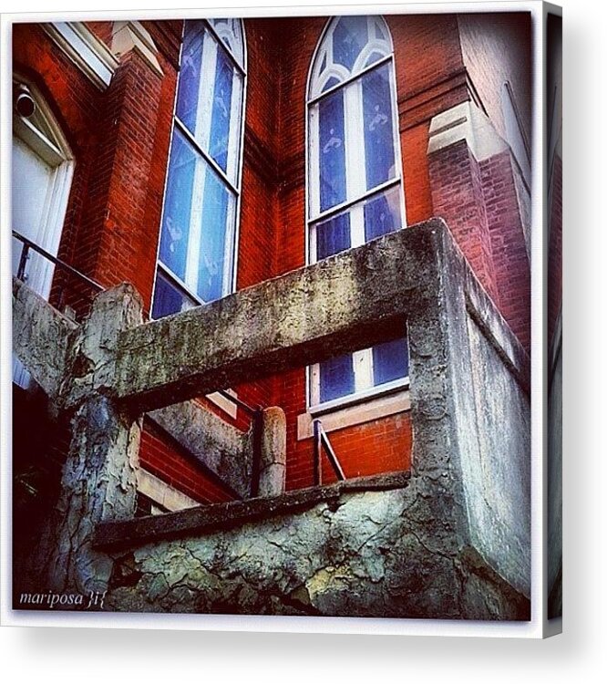 Architecture Acrylic Print featuring the photograph Red Church by Mari Posa