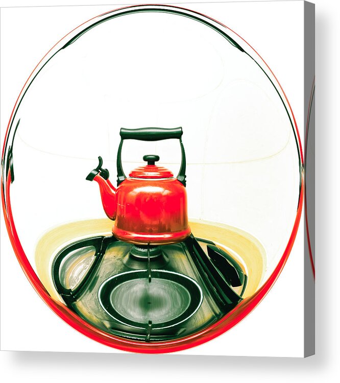Appliance Acrylic Print featuring the photograph Red kettle by Tom Gowanlock