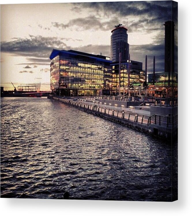 Salford Acrylic Print featuring the photograph #salfordquyes #salford #buildings #bbc by Abdelrahman Alawwad