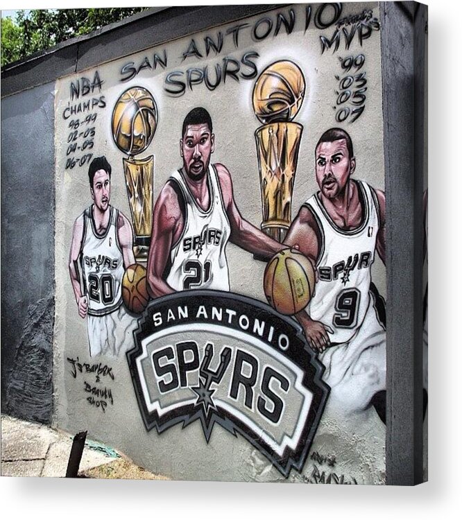 sanantonio #spurs #mural From 2008 Photograph by Lee Wilson