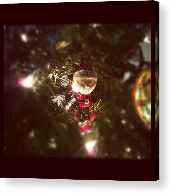  Acrylic Print featuring the photograph Santa Claus On Christmas Tree by Joanne Hewitt