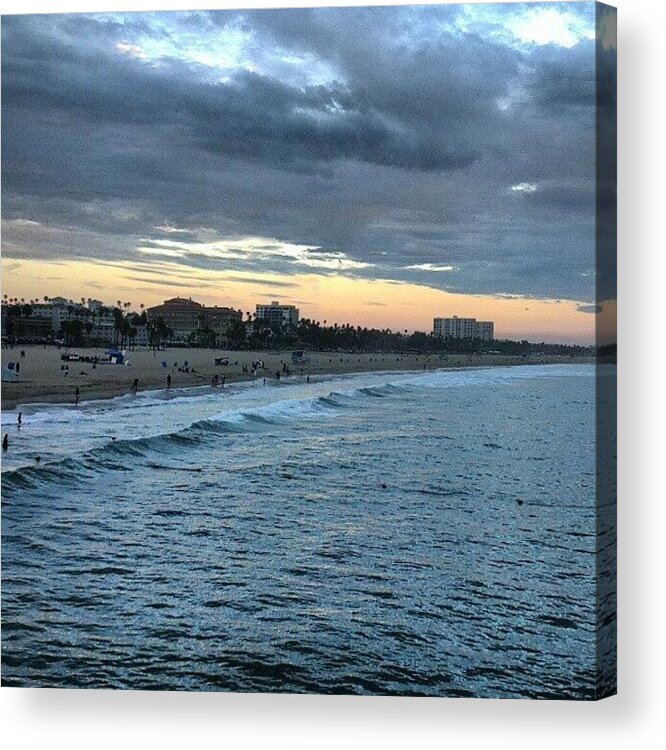 Summer Acrylic Print featuring the photograph #santamonica #beach #sunset #sea #chill by Robin O