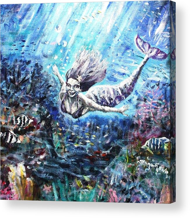 Sea Acrylic Print featuring the painting Sea Surrender by Shana Rowe Jackson