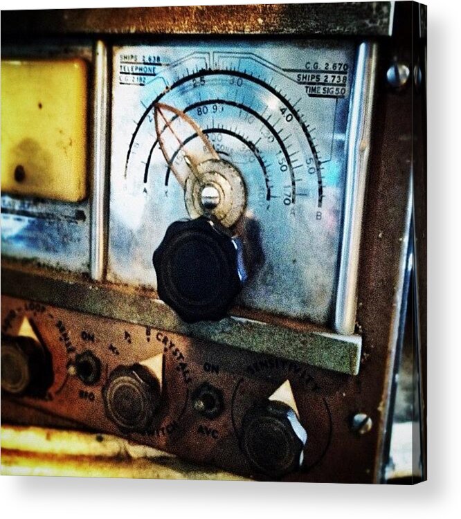 Antique Acrylic Print featuring the photograph Ship's Radio by Natasha Marco