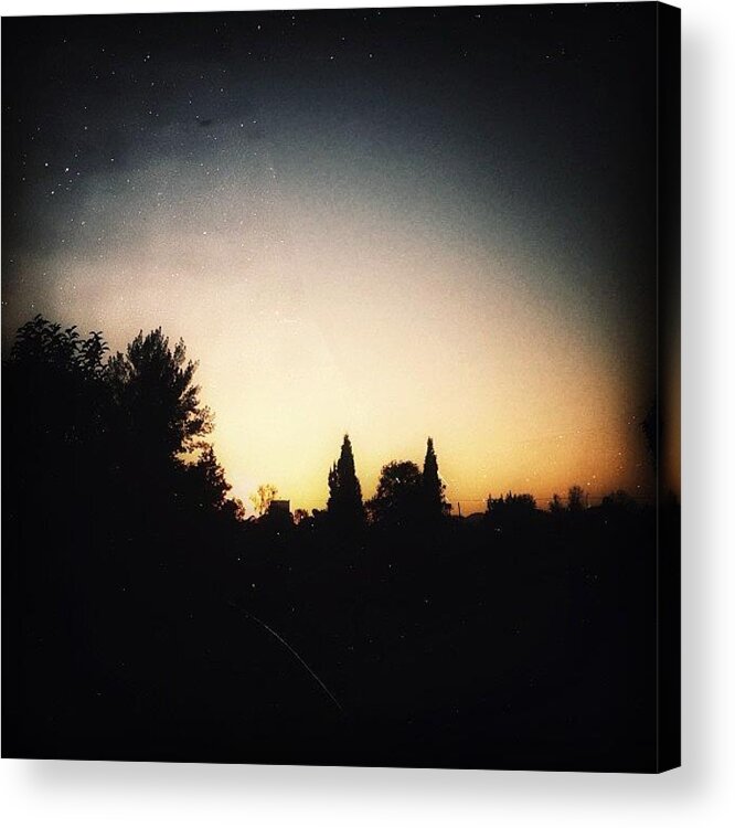  Acrylic Print featuring the photograph #sky #blue #yellow #sunset #vintage by Anna Valencia
