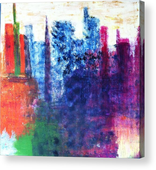 Abstract Acrylic Print featuring the painting Skyline by Kristine Bogdanovich