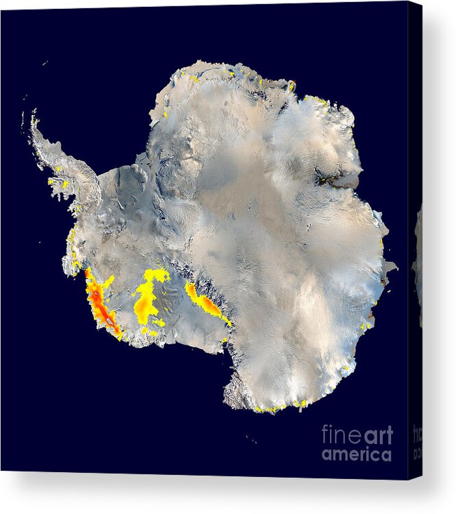 Antarctica Acrylic Print featuring the photograph Snowmelt In Antarctica by Nasa