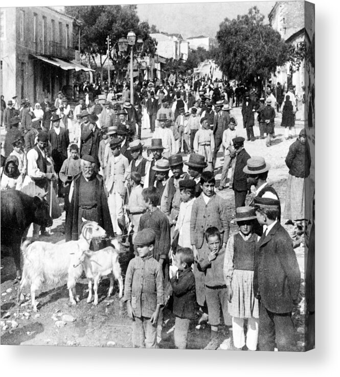sparta Greece Acrylic Print featuring the photograph Sparta Greece - Street Scene - c 1907 by International Images