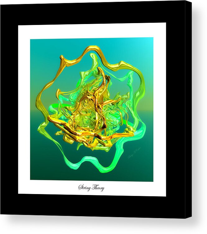 Fractals Acrylic Print featuring the digital art String Theory D by Betsy Knapp