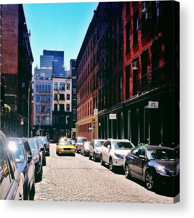 New York City Acrylic Print featuring the photograph Sunlit Soho Street - New York City by Vivienne Gucwa