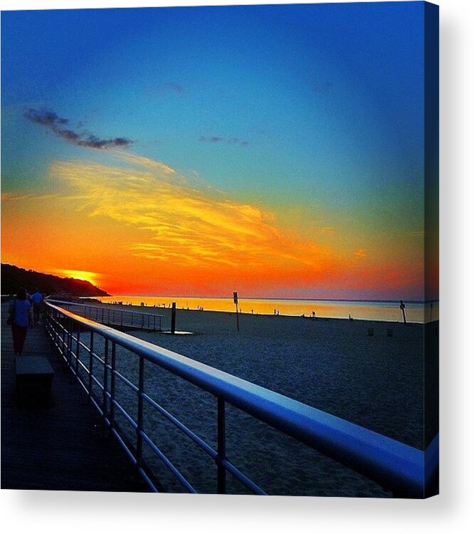 Longisland Acrylic Print featuring the photograph #sunset #beach #boardwalk #longisland by Kelly Clemente