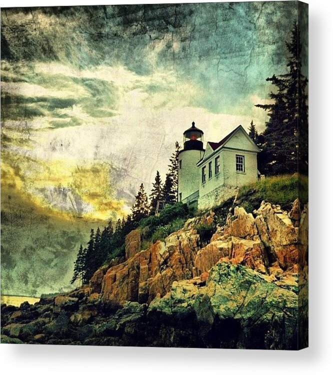 Beautiful Acrylic Print featuring the photograph Sunset Over Bass Harbor Lighthouse by Luke Kingma
