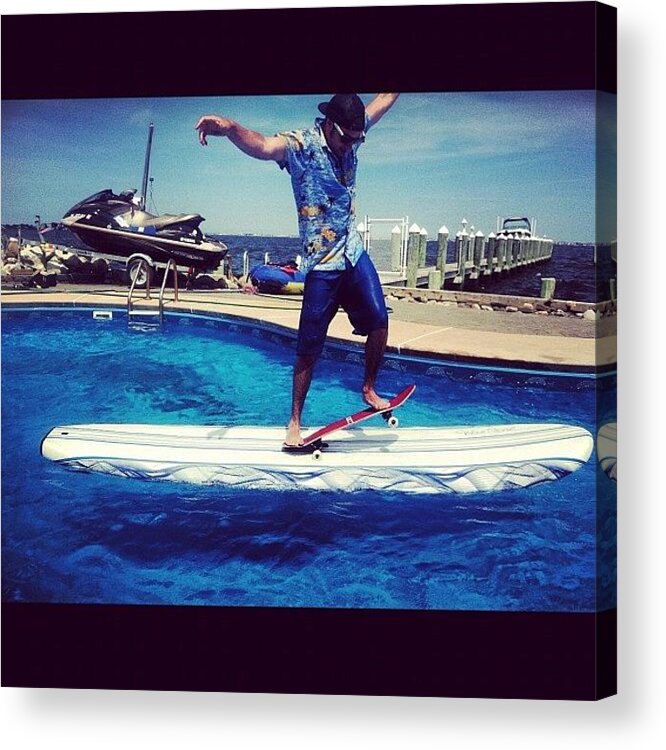 Surf Acrylic Print featuring the photograph #surf #surfing #manual #paddleboard by Tyler Mcnee