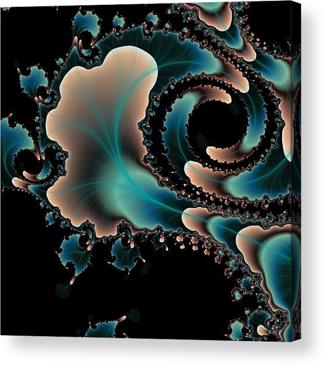 Fractal Acrylic Print featuring the digital art Surfer Waves by Christy Leigh