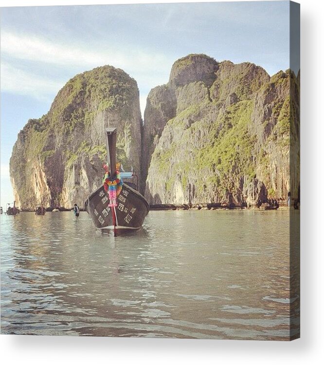 Beautiful Acrylic Print featuring the painting #thailand #phuket #mayabeach #mayabay by Mohamed Shafy