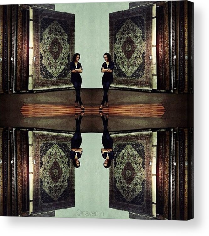 Symmetry Acrylic Print featuring the photograph The Egyptian Girl & The Persian Carpets by Natasha Marco