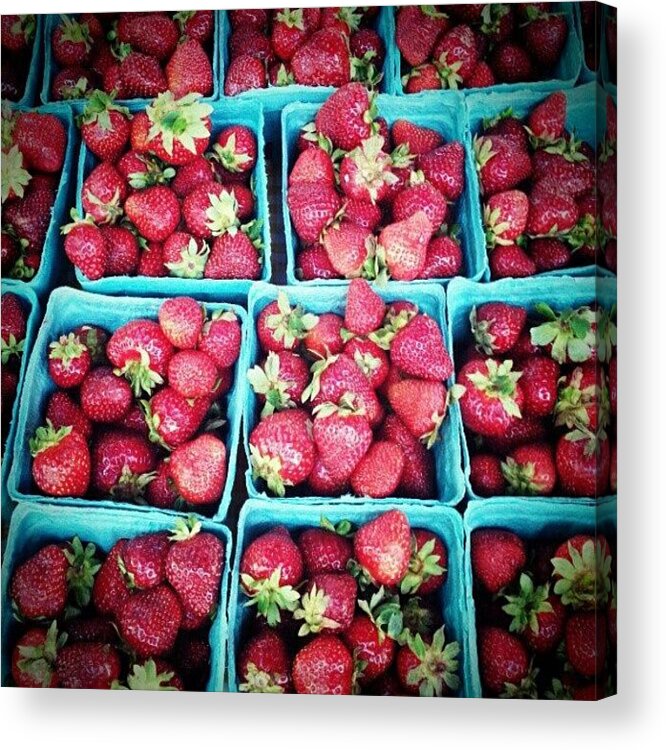 Unionsquaregreenmarket Acrylic Print featuring the photograph The Smaller The Strawberry, The Sweeter by A C