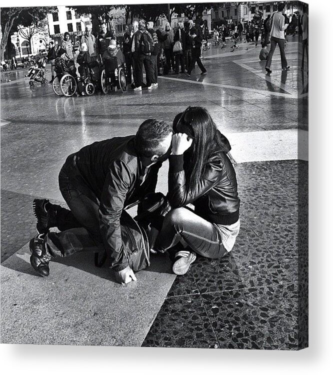 Aenede_bwstreet Acrylic Print featuring the photograph There Is Love Everywhere by Andres De Leon