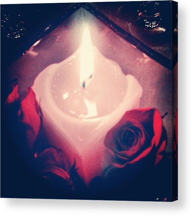 Instagram Acrylic Print featuring the photograph Vela Y Rosas #instagram #vela #velas by Daniel Suarez