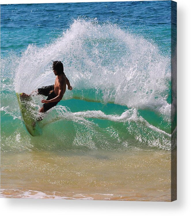 Wake Acrylic Print featuring the photograph Wakeboarder by Sandra Sigfusson