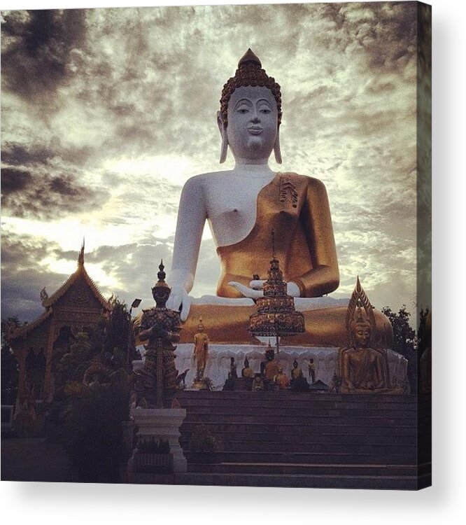 Igth Acrylic Print featuring the photograph Wat Doi Kham 🙏😌 by Nancy Nancy