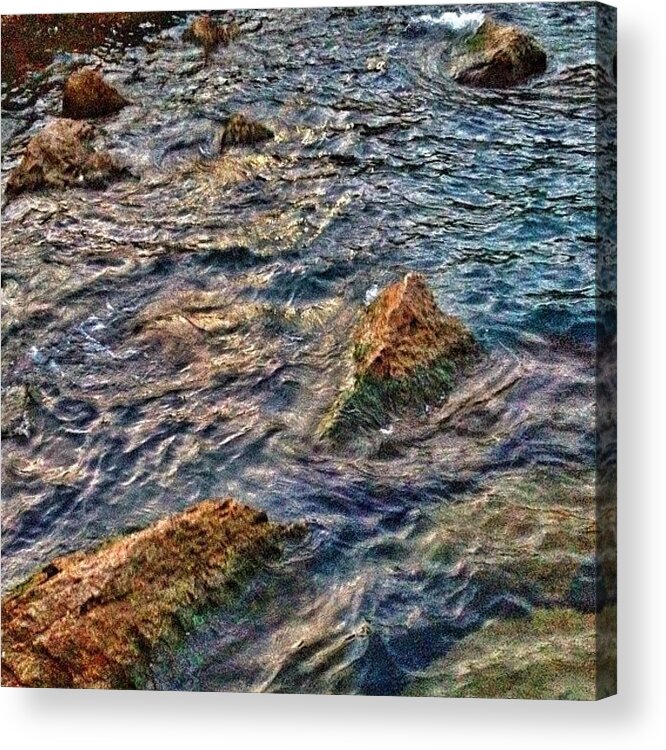  Acrylic Print featuring the photograph Water At The Shore, Lake Michigan by Rachel Z