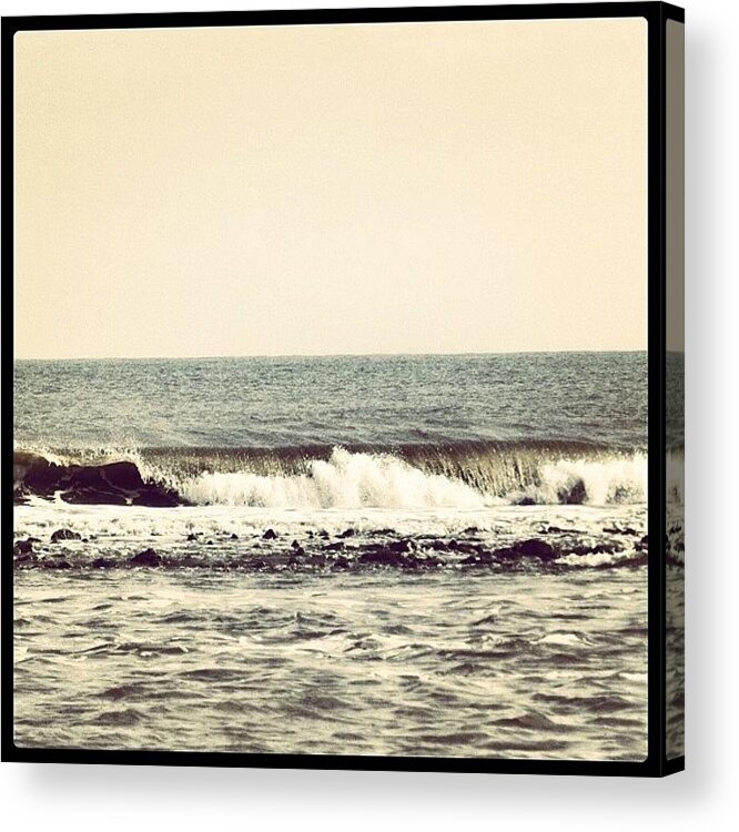 Textgram Acrylic Print featuring the photograph Wave Breaking In The Distance by Paul Taylor