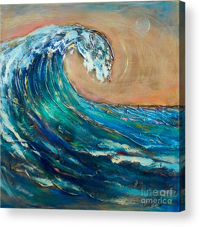 Surf Acrylic Print featuring the painting Wave to the South by Linda Olsen