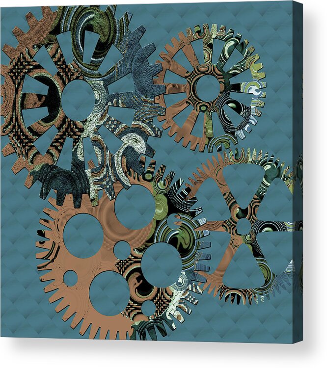 Digital Art Acrylic Print featuring the digital art Wheels by Bonnie Bruno