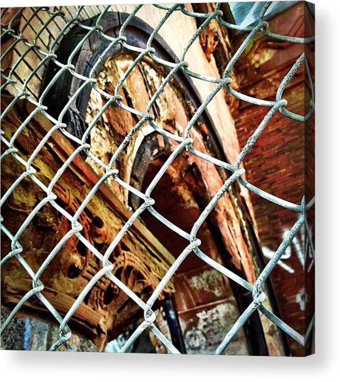 Sunsetpark Acrylic Print featuring the photograph Wire & Wood by Natasha Marco