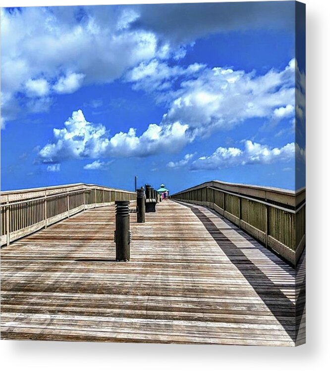 Skyscape Acrylic Print featuring the photograph #☁️ #⛅ #🌞 #pier by Rg Field