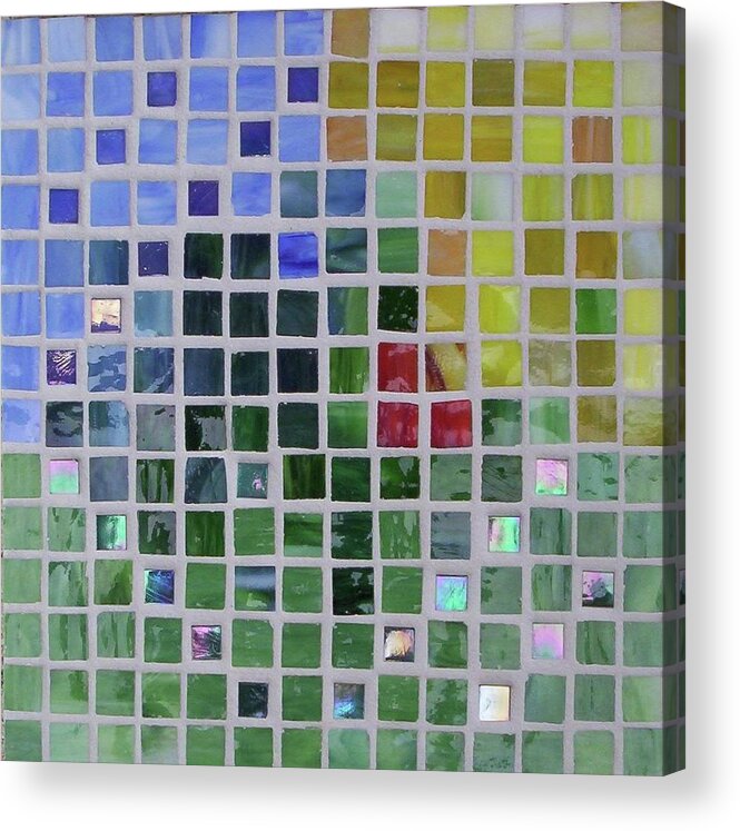 Mosaics Acrylic Print featuring the glass art Arrival by Suzanne Udell Levinger