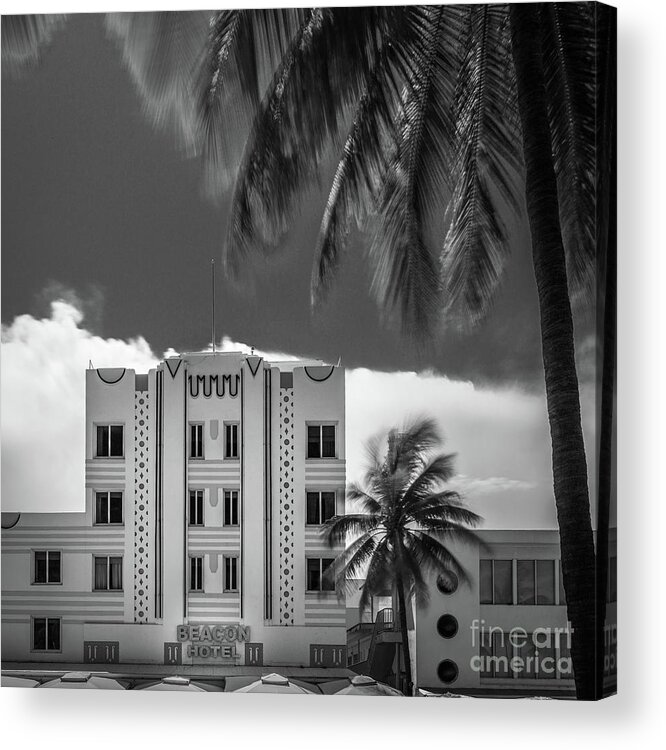 Art Deco Acrylic Print featuring the photograph Beacon Hotel Miami by Doug Sturgess