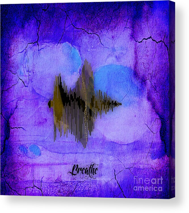 Soundwave Acrylic Print featuring the mixed media Breathe Spoken Soundwave #7 by Marvin Blaine