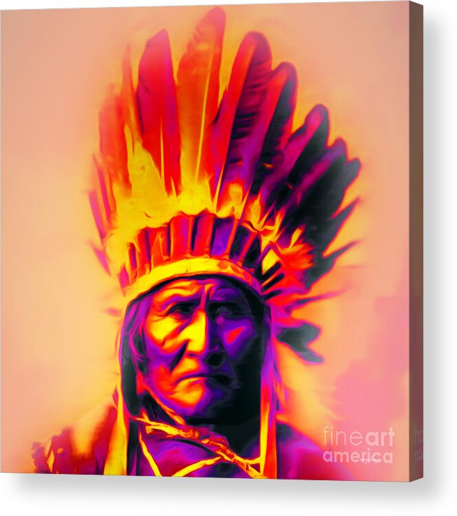 Celebrity Acrylic Print featuring the photograph Chief Geronimo 20151228 #1 by Wingsdomain Art and Photography