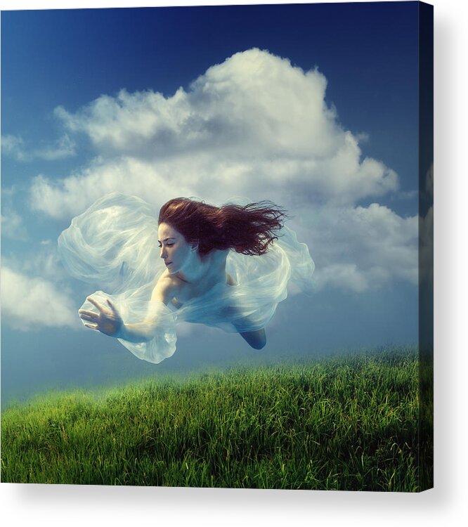 Girl Acrylic Print featuring the photograph Cloud #1 by Dmitry Laudin